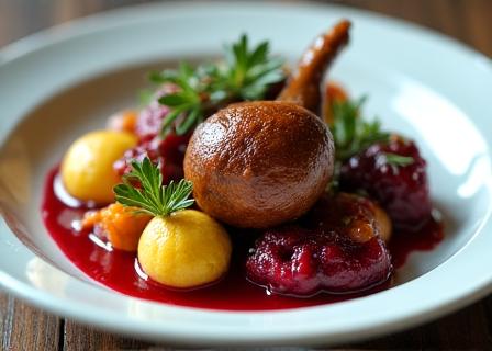 Kaczka confit z pyzami